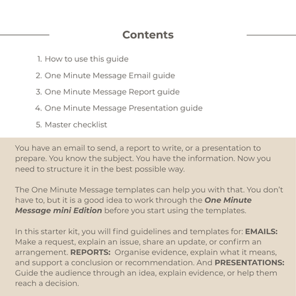 BUNDLE: One Minute Message starter kit