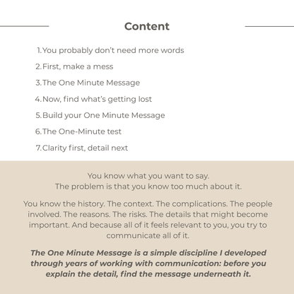 One Minute Message - mini edition